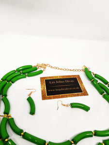 MONICA Necklace set in green