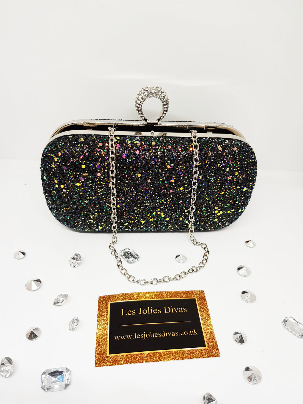 glitter bridal clutch