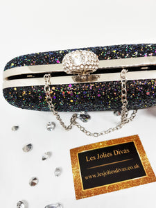 black glitter handbag