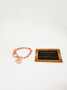 rose gold heart diamond bracelet