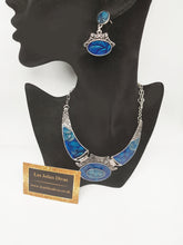 Load image into Gallery viewer, blue and silver jewellery set