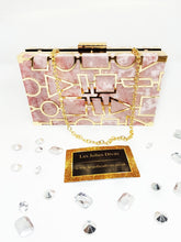 Load image into Gallery viewer, Pink and gold embellished clutch