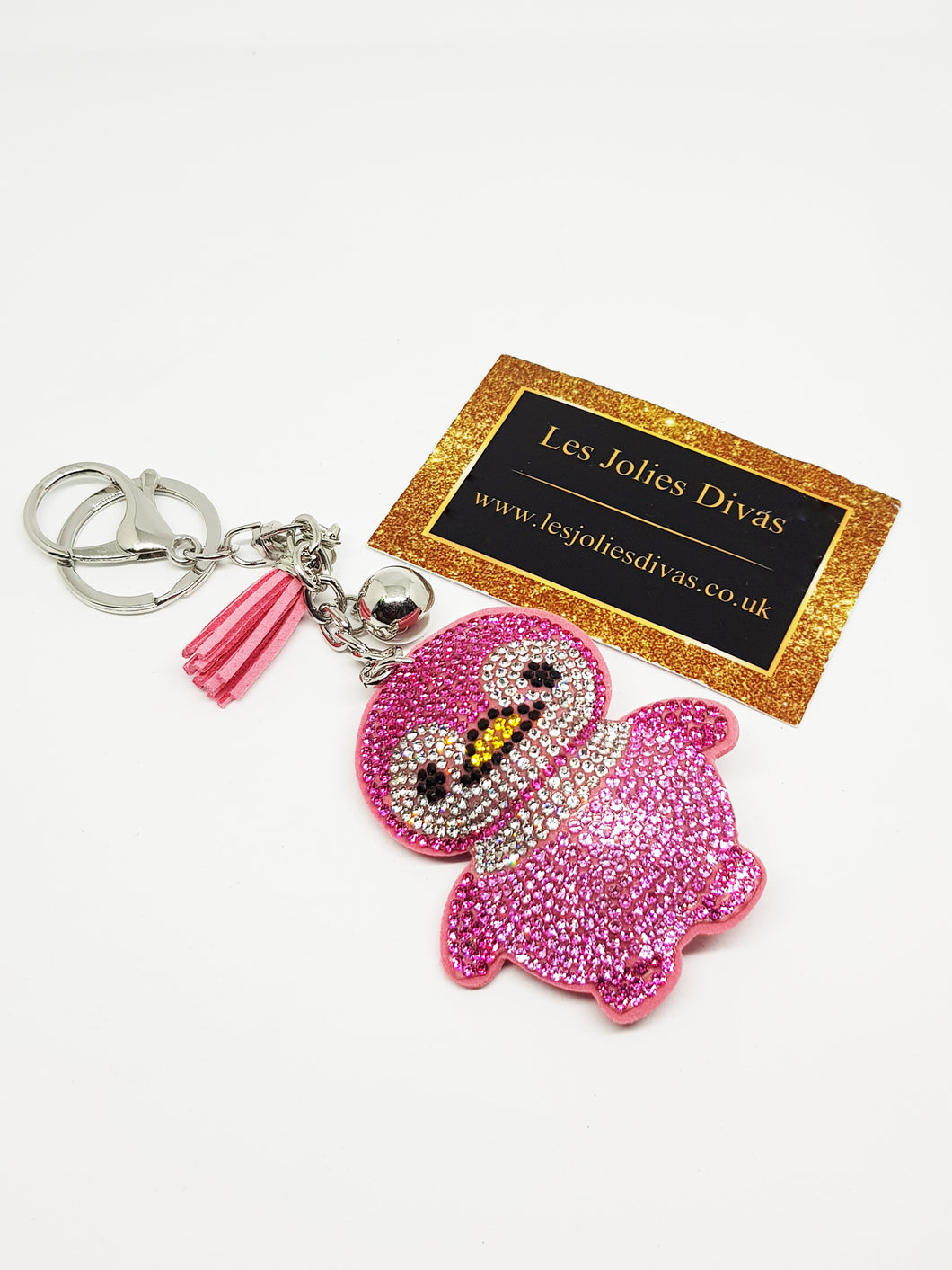 pink diamante keyring