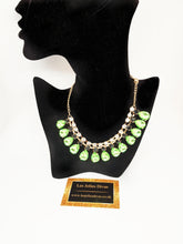 Load image into Gallery viewer, green and gold statement necklace