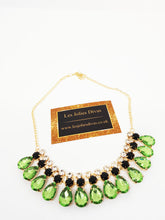 Load image into Gallery viewer, green and gold choker necklace