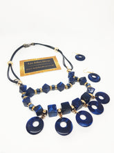 Load image into Gallery viewer, Royal blue statement necklace and earrings