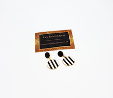 Load image into Gallery viewer, black and white stripe earrings