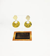 Load image into Gallery viewer, black and yellow acrylic earrings