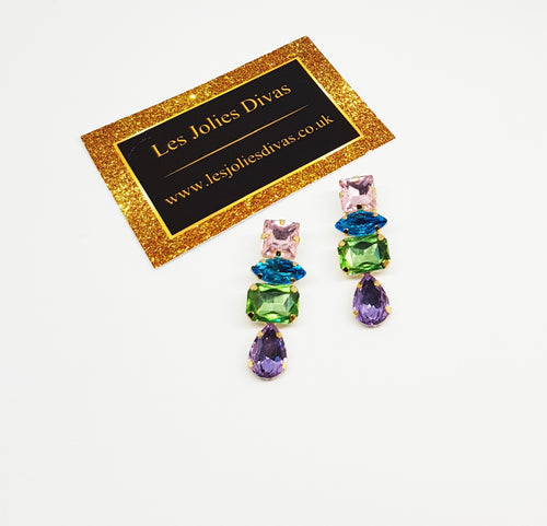 multicolour statement earrings