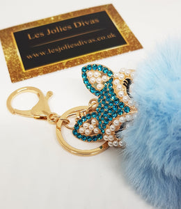 faux fur keyring