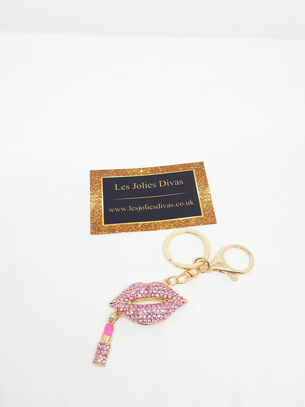 pink lips keyring