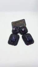 Load image into Gallery viewer, purple square earrings