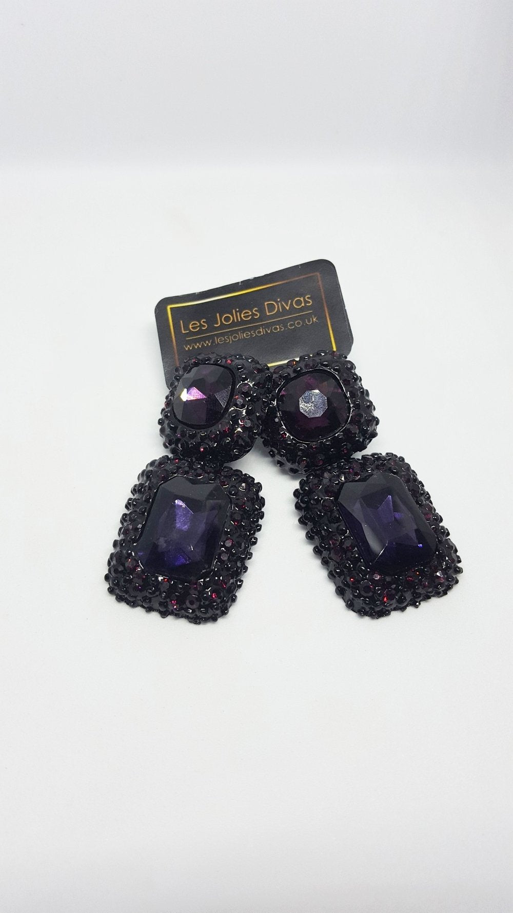 purple square earrings