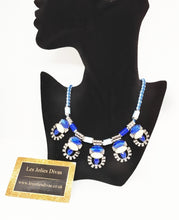 Load image into Gallery viewer, Blue statement necklace